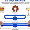 Reusable Silicone Wine Glass Charms Drink Marker Bands Bottle Strip Tag Glass Identifiers for Party Cocktail Champagne 5