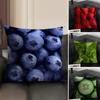 1PC Fresh Food Anime Health Cushion Cover Natural Linen Organic Fabric DoubleSided Printing Sofa Home Decor Gift Pillow Case