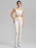 Set de fitness din două piese: Pantaloni de Yoga fără Cusături și Sutien Sport cu Spate Încrucișat și Cupe Fixe - Femei