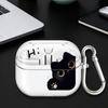 Case For Samsung Galaxy Buds 2 Live 4 Pro 2Pro 3Pro 3 FE 4Pro Clear Earphone Cases Cover With Hook Hello Cute Cat