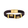 Nordisches Retro-Muster Doppellagiges Lederarmband für Herren