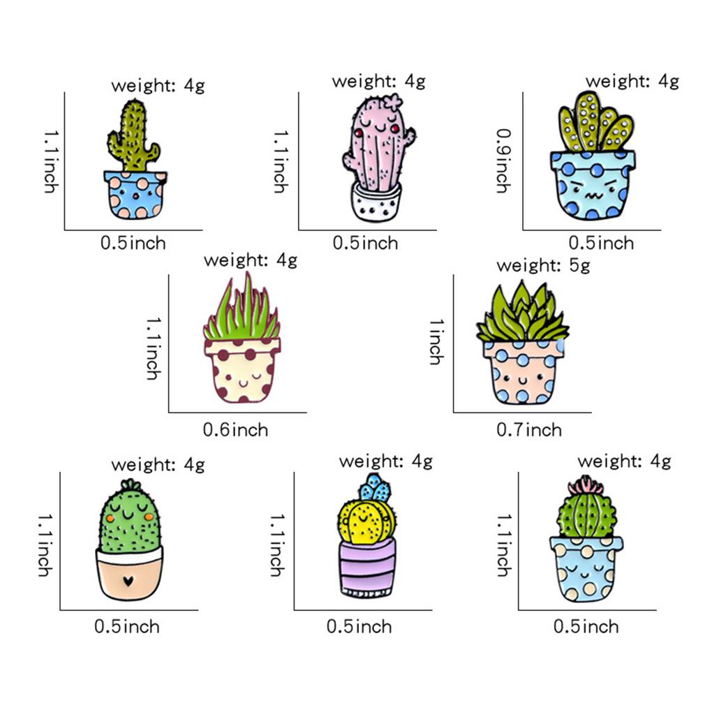 Anstecknadeln Cartoon Pflanzen Pins Kaktus Jungen Topf Mädchen Revers Zubehör Schmuck Emaille für Kleidung Pullover DIY Basteln