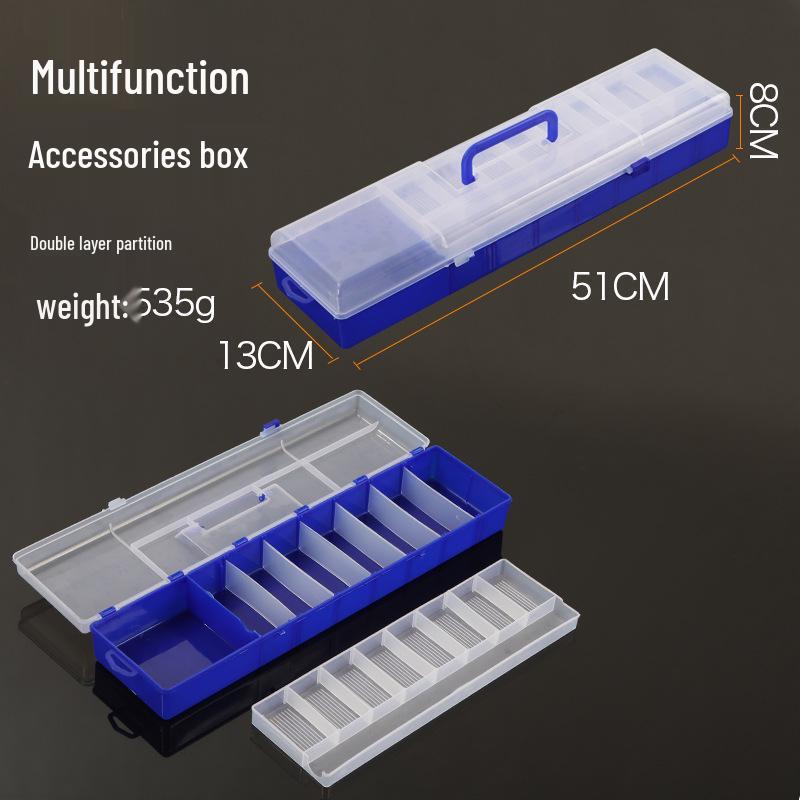 Portable Double-Layer Fishing Tackle Box - Large Capacity with Compartments for Lures and Hooks