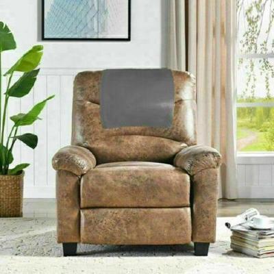 Noora Genuine Lambskin Leather Recliner Chair Headrest Cover, Furniture Protector, Loveseat Theatre Seat Cover, Recliner Slipcovers Grey