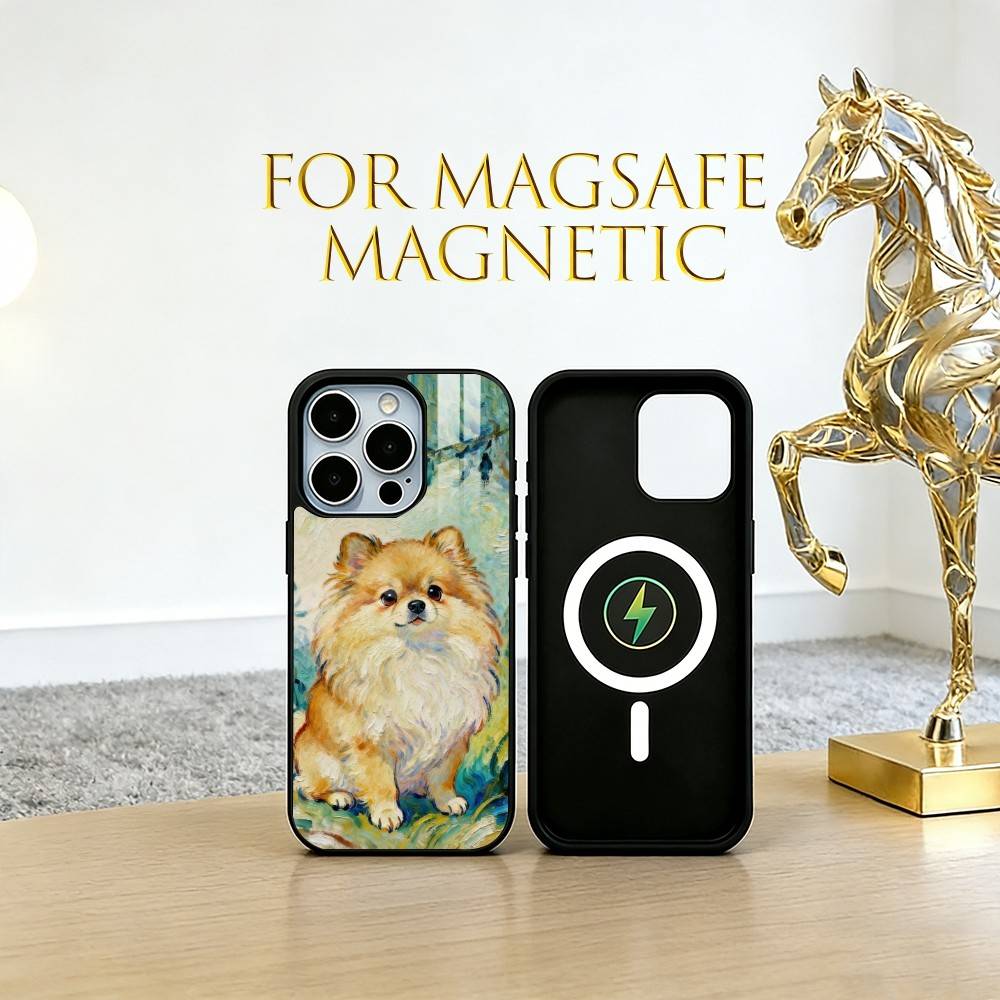 Oil painting of a dog Phone Case For iPhone17,16,15,14,13,12,11 Plus,Pro Magnetic with Magsafe Wireless Charging