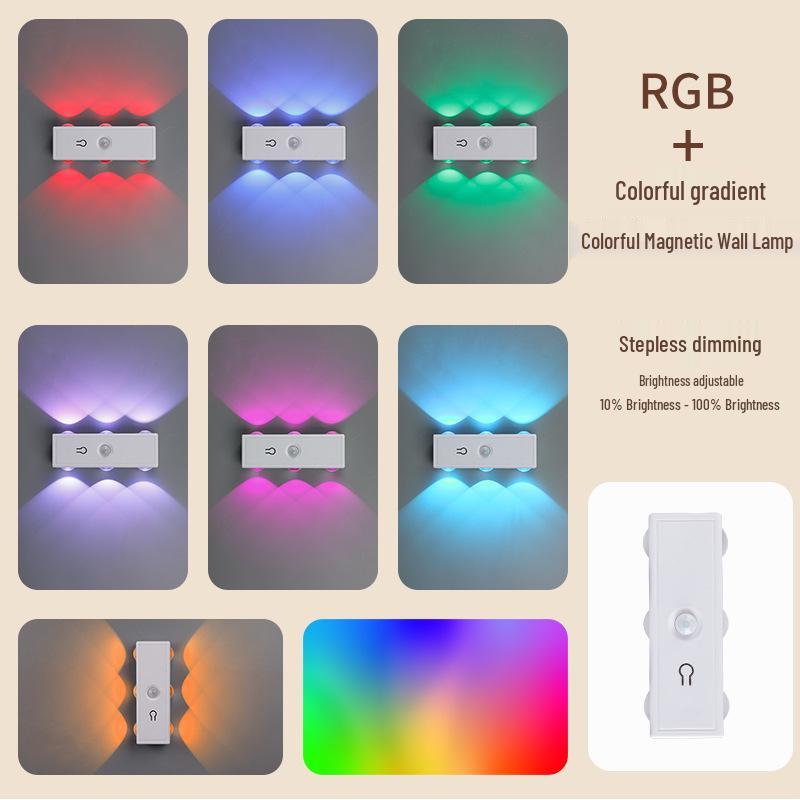 Rechargeable RGB Cat Eye Sensor Wall Lamp with Magnetic Suction