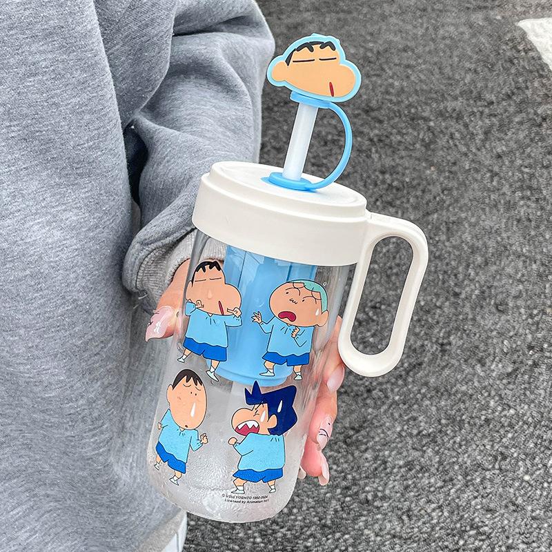 Glass girl summer office straw water cup cute tea water separation brewing cup