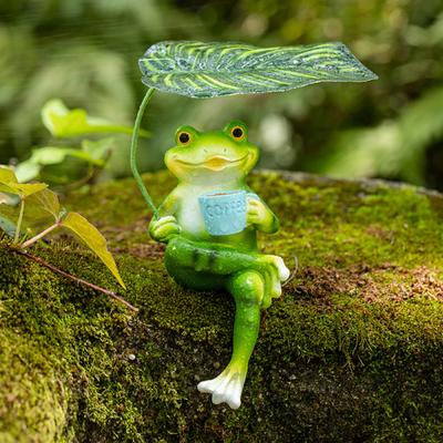 Gartenfrosch Dekoration Harz Sitzender Frosch Figur Pflanzgefäß Dekoration Frosch Statue