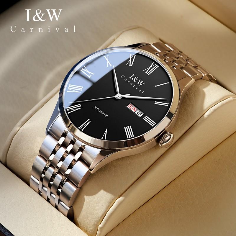 IW Top-Marke Roségold Blau Herrenuhr Luxus Automatische Herrenuhr Rom-Zeit Miyota Mechanisch Datumsanzeige Uhren Wasserdicht reloj