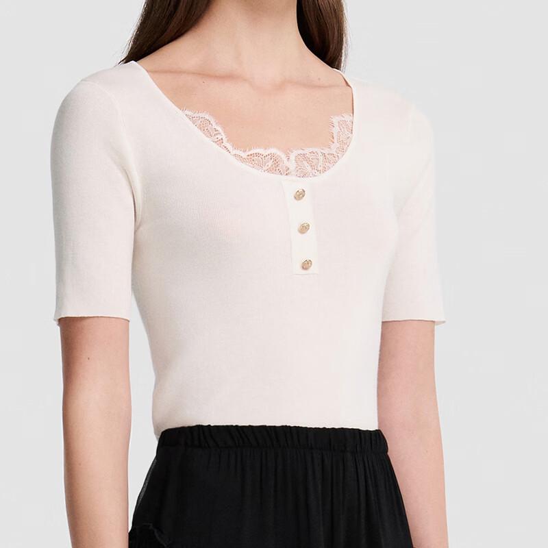 ELLASSAY Women's Round Neck Slim Fit Short Sleeve Knit Sweater