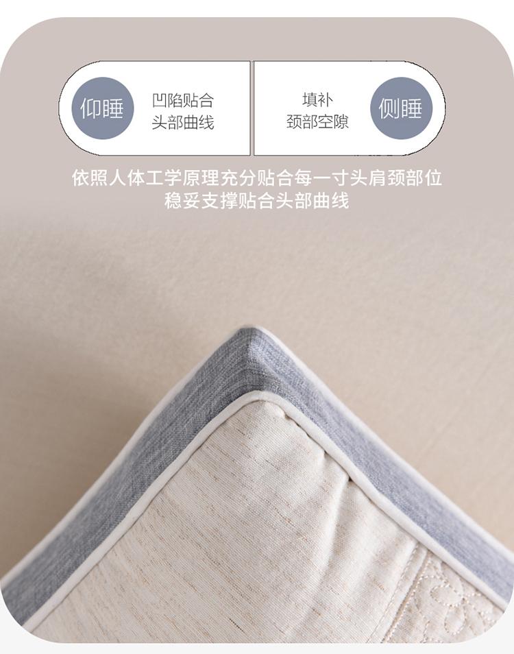 Yongyou Wan Cotton Hemp Velvet Comfortable Shaped Pillow Student Dormitory Home Bedroom Comfortable Breathable Sleeping Pillow Core
