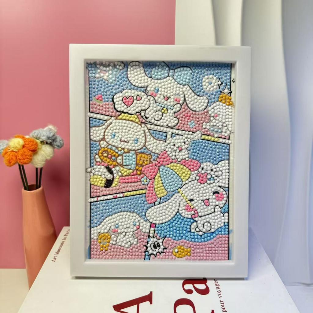 Children'S Diamond Painting Framed Handmade Diy Material Bag Sanrio Diamond Paste Painting Concentration Toy