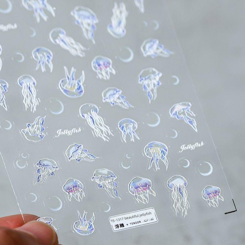 

New Craft Three-Dimensional Decoration Jellyfish Nail Sticker TS-1317 beautiful jellyfish (three-dimensional)
