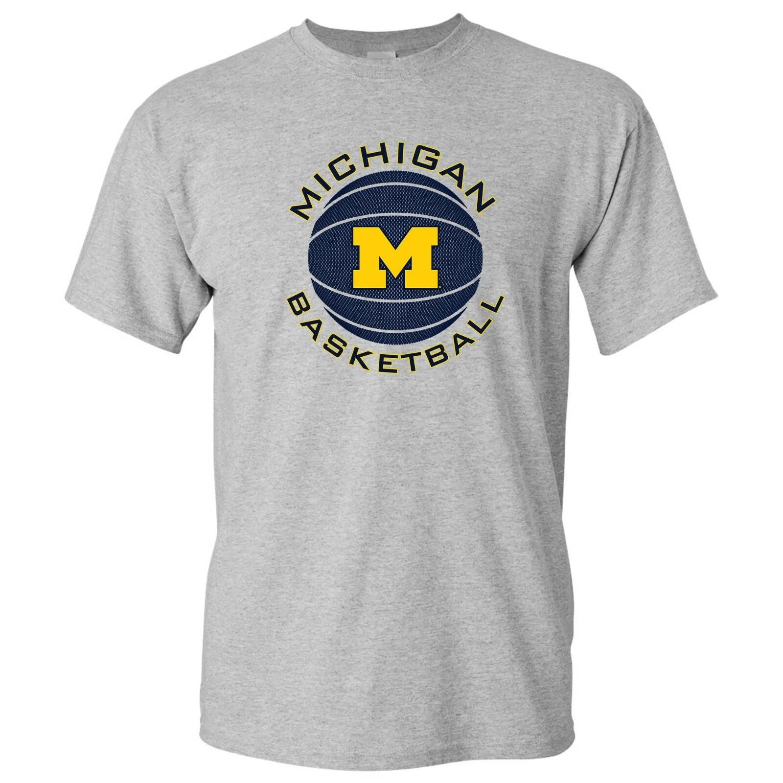 

University of Michigan Wolverines Basketball Circle Logo T-Shirt -Sport Grey XL