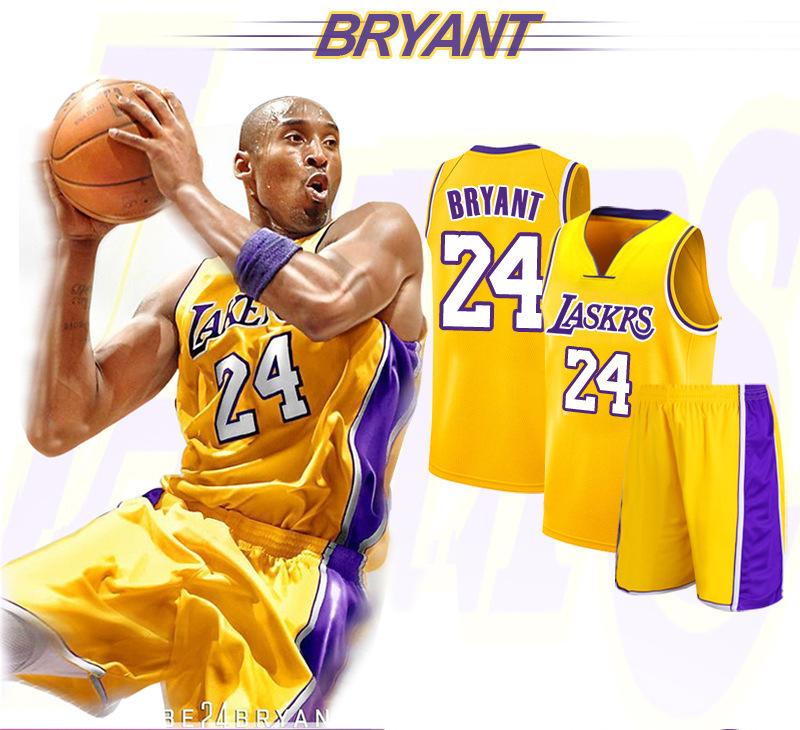 Kobe Bryant V Neck No.24 Yellow basketball jersey XXXXXL