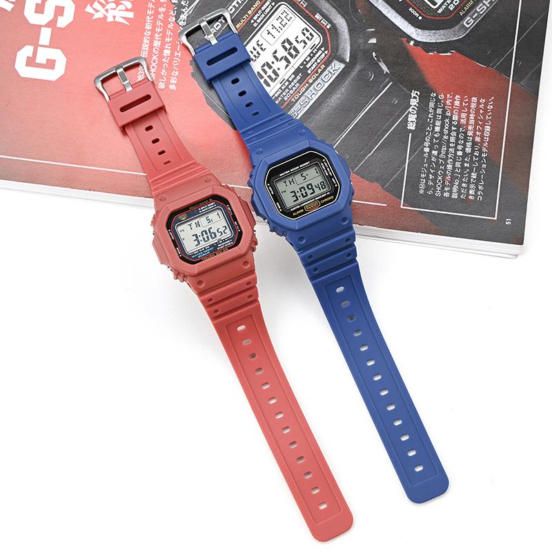 Strap With Case for Casio G-Shock DW-5600 DW-5000 GW-M5610 GLX-5600 Men Women Replacement Rubber Resin Shell Watch Band Bracelet