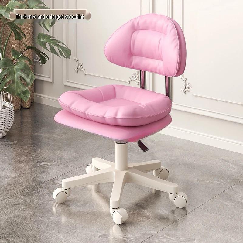 Liftable Rotating Beauty Stool with Backrest - Simplistic Design for Makeup and Nail Art