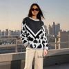 Herbst und Winter neue europäische und amerikanische Damenbekleidung Plüschdruck Strickpullover Rundhals Leopardenmuster Pullover Damen