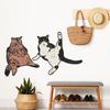 Wacky Two Cats Free Combination Stickers Self Adhesive Cartoon Cat Wall Stickers Cute Kid Room Wall Waterproof Cover Up Mistakes