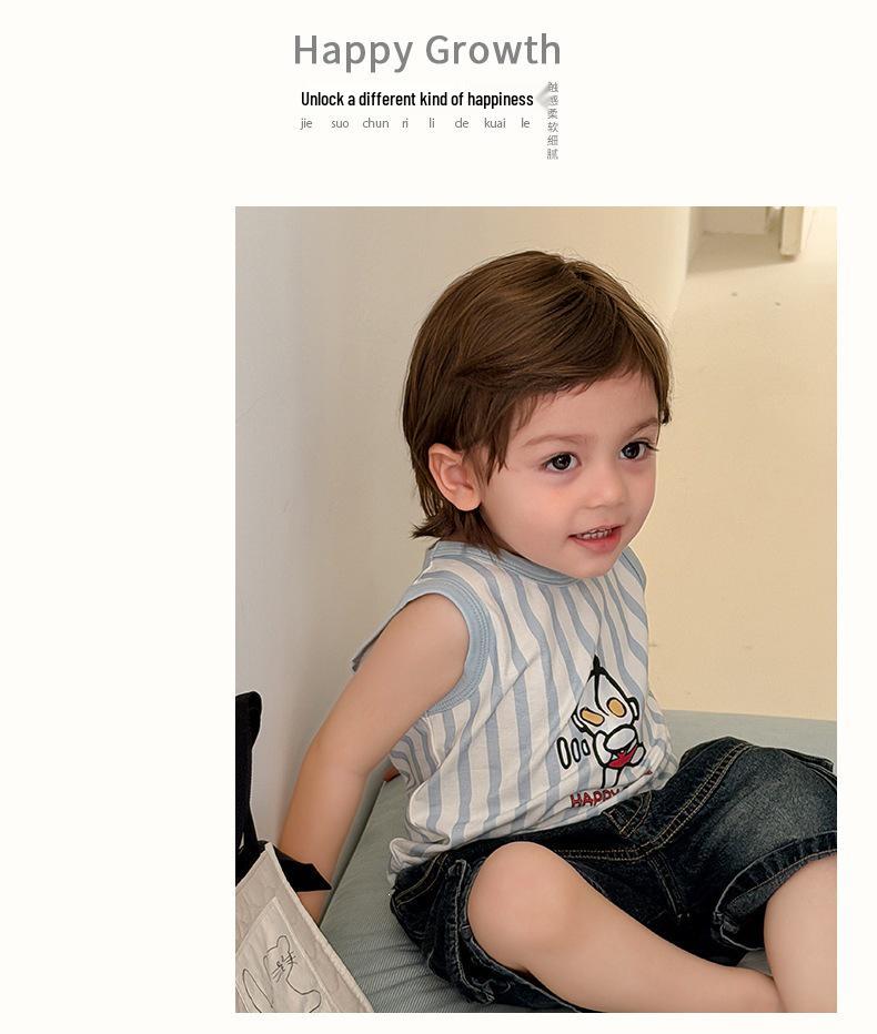 Heyhoney26 Summer Baby Vest Set - Large/Small, Cute Two-Piece for Boys and Girls