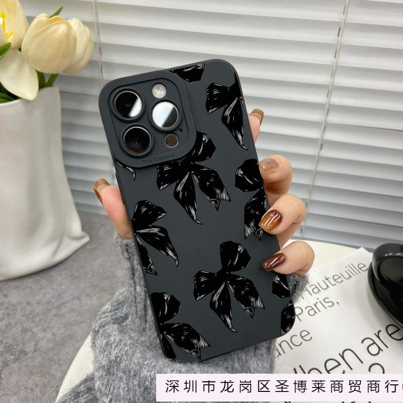 Black bow for Apple 15 mobile phone case iphone12promax set 14/13/11/XSMAX pupil eye 16