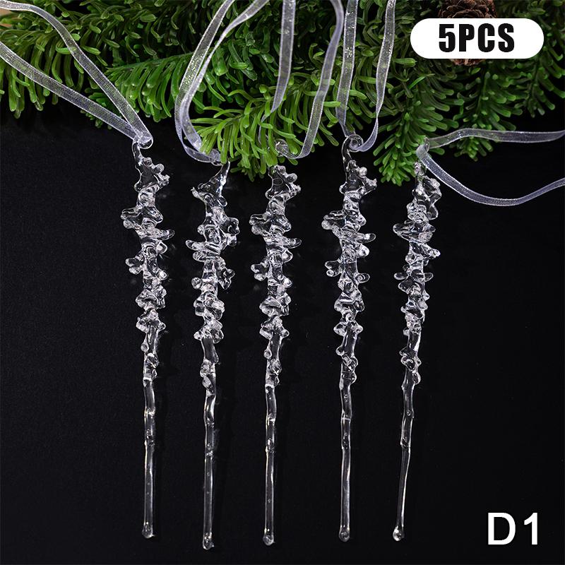 

Прозрачные акриловые рождественские украшения для елки, рождественские подвесные украшения, подвесной декор в виде снежинки и сосульки, украшения для новогодней вечеринки C7