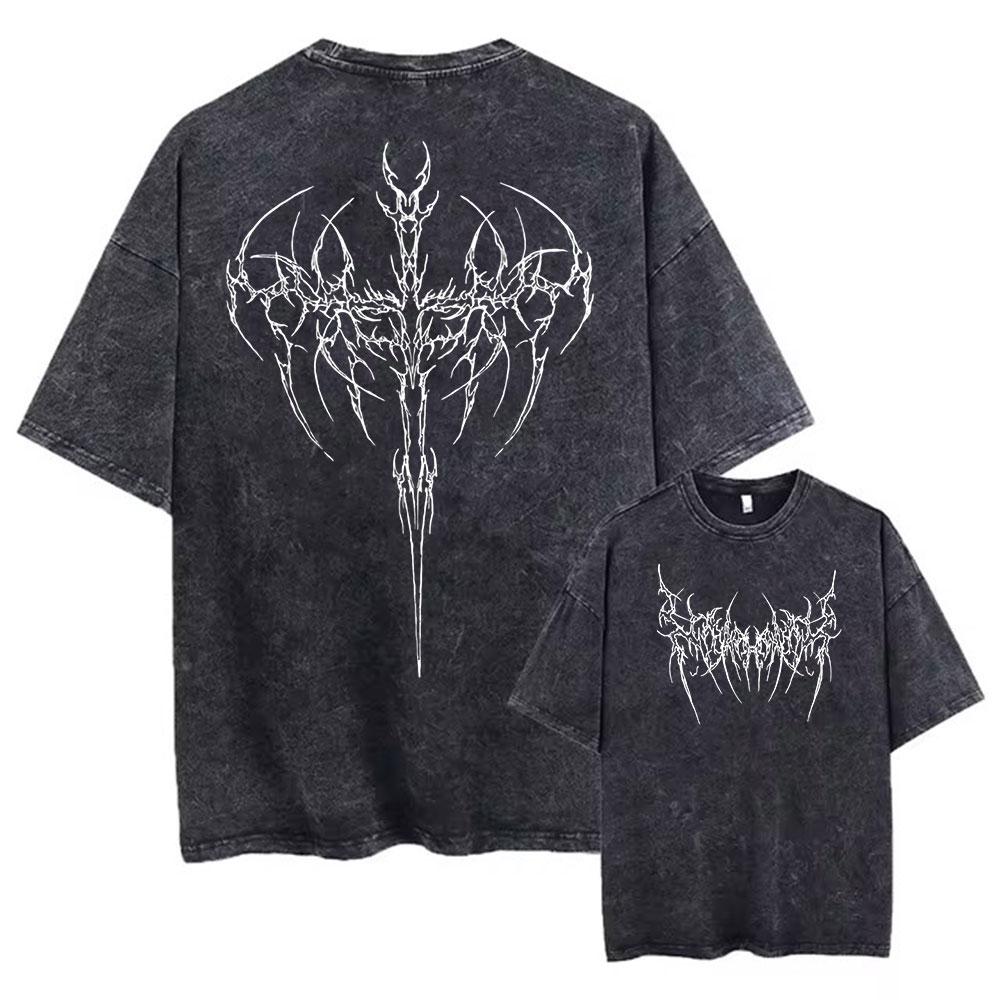 Danqi Yoyo Y2k Kyselá Vypraná Trička Pánská Vintage Bavlněná Trička Gotické Streetwear Měkká Trička Dívčí Volná Módní Potisk Horní Díly Unisex