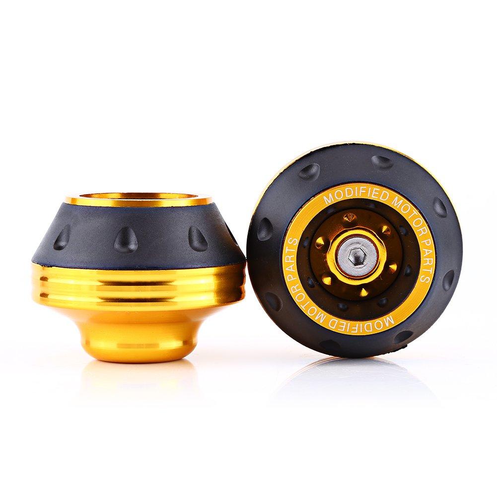 2pcs Pair Axle Sliders Pair Fork Frame Sliders 59X46X15mm Motorcycle Axle Slider Front Axle Slider Front Wheel Drop Anti-Fall (Gold)