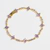 Nuovo Bracciale alla Moda Y2K Raffinato Rosa Dolce Zircone Fiocco Cuore d'Amore Catena per Donne Ragazze Festa Regalo di Compleanno Gioielli