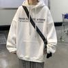 Womens Loose Fit Hooded Sweatshirt High Street Style Printed Casual Versatile Fleece Lined Thick 2025