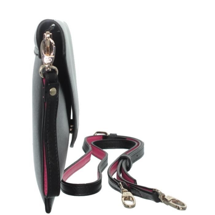 Pochette - Christian Lacroix - TWC38049-0108 - Cuir Saffiano - Noir - Bandoulière