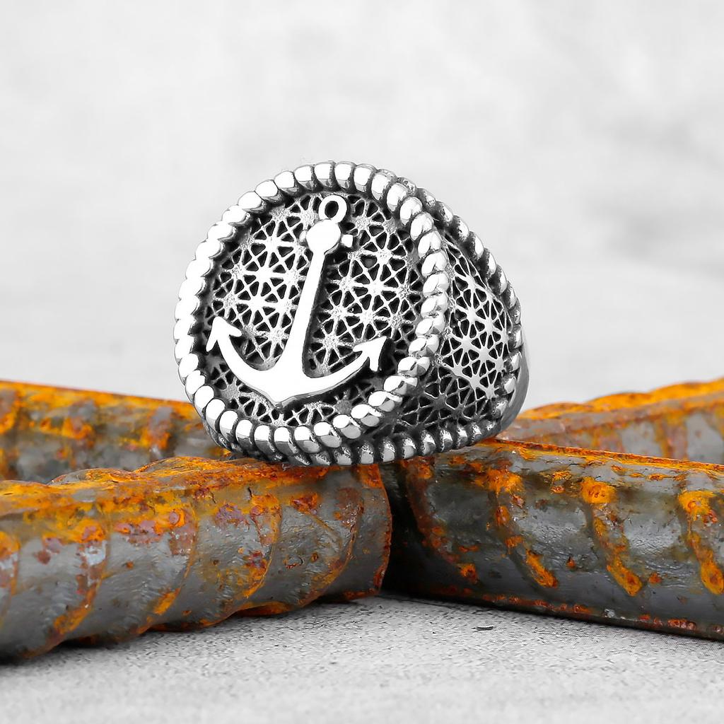 Viking Stainless Steel Tree of Life Viking Compass Ring Vintage Fashion Fashion Gifts Jewelry Party for Men and Women