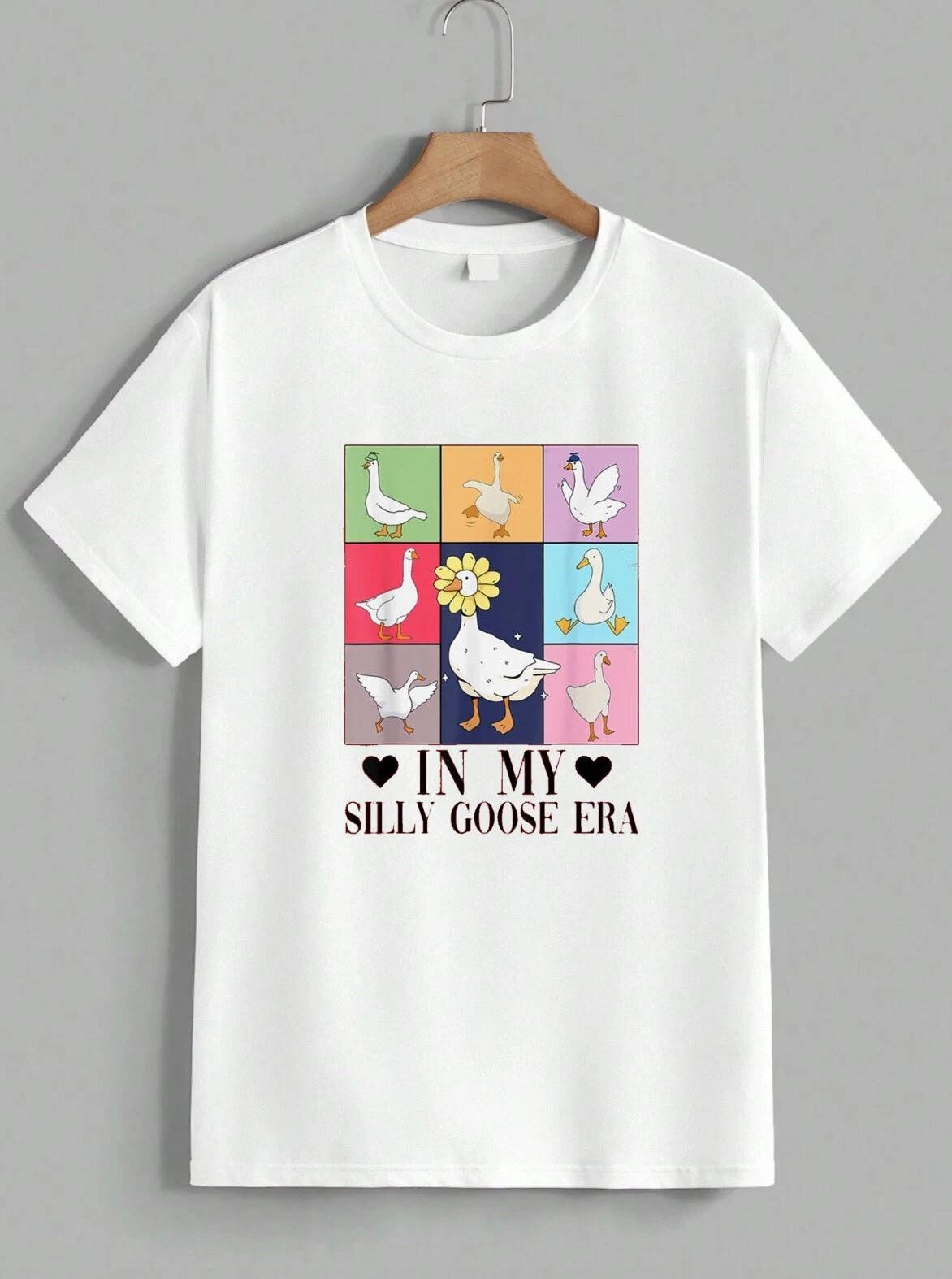 In My Silly Goose Era Lover Rep T-Shirt Funny Animal Meme Graphic Tee Unisex XL