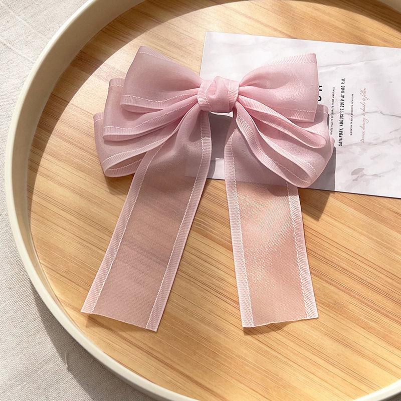 Bow Barrettes Hair Accessories Hair Clip Fashion Mesh Ribbon Hairpin Barrettes