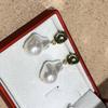 New French Retro Baroque Pearl Pendant Earrings for Women Ms Fashion Elegant Metal Jewelry Party Accessories