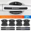 4/8Pcs Car Door Handle Bowl Scratch Protective Sticker Carbon Fibre For Renault Dacia Megane 2 Duster Logan Captur Clio Laguna 3 R777