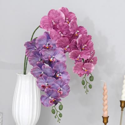 98cm 3D New Artificial Phalaenopsis Flower Branches Real Touch Faux Butterfly Orchid Stems Floral Arrangement Wedding Home Decor