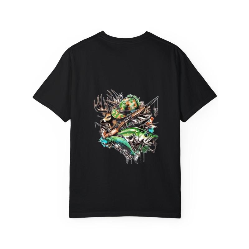 Men's Short Sleeve T-Shirt White Hunting and Fishing Graphic Design Outdoor Adventure Casual Wear