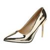 Fashion Women's Sexy Pointed Toe Stilettos High Heels Fashion Gold Women Pumps Luxury Silver Wedding Party Shoes Plus Size Women Shoes44
