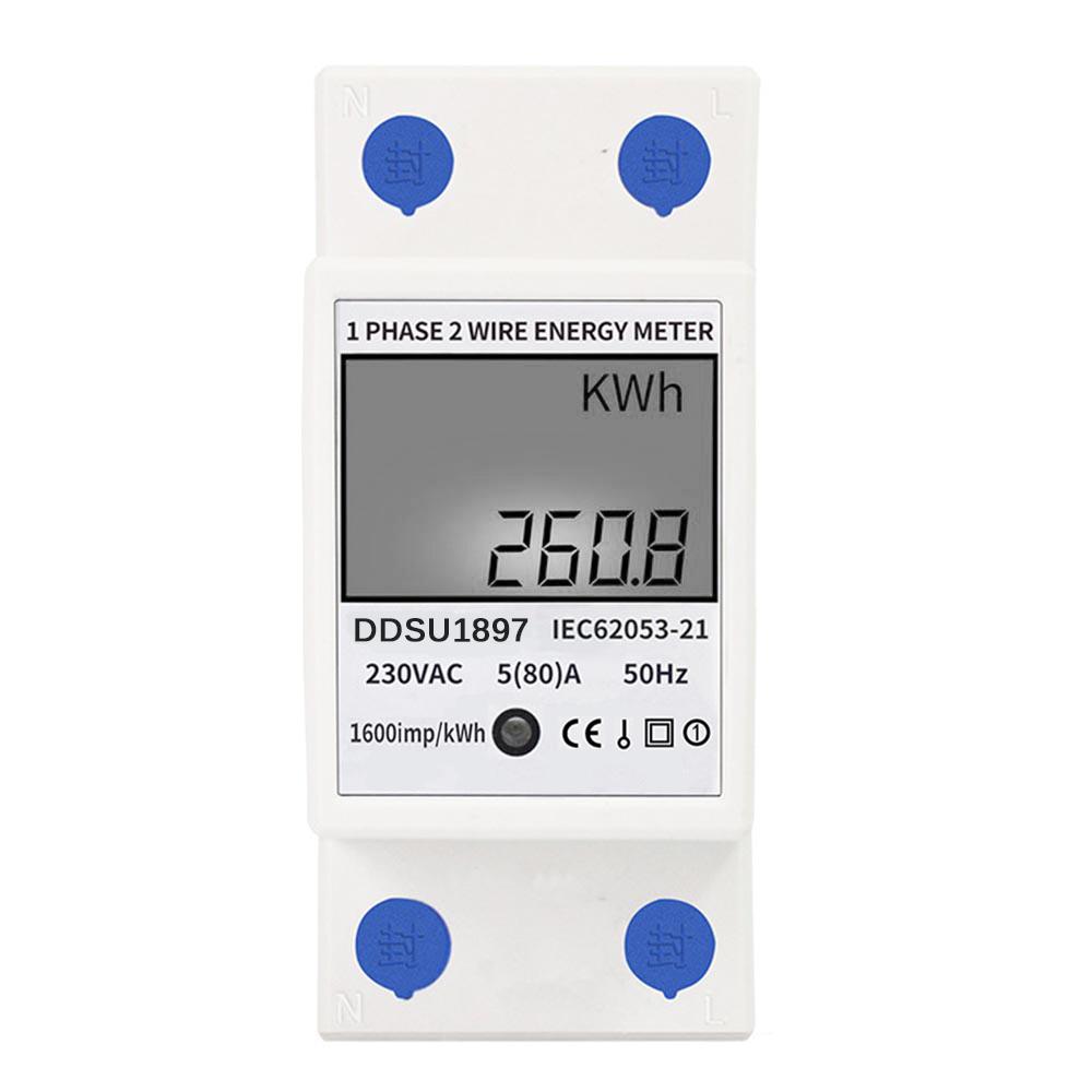 Digital Electric Energy Meter Single Phase DIN Rail Electricity Meter One Phase Two Wire