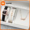 3PCS Women Fashion Simple Dial Quartz Wrist Watch Ladies Casual Leather Strap Watches With Bracelet Set(Without Box)