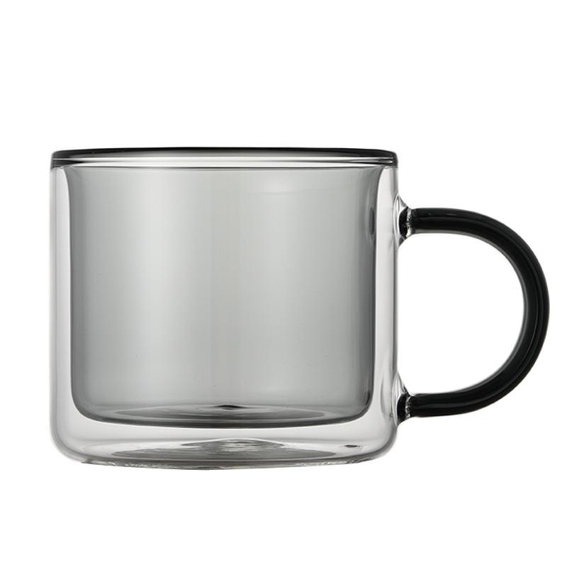 

Двухслойная цветная стеклянная кофейная чашка | Чашка из высокоборосиликатного стекла | Креативная бытовая кружка 250ml чёрный