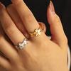 Women Open Ring Lightweight Comfortable Anti-Oxidation Adjustable Ring Exquisite Craftsmanship Versatile Jewelry