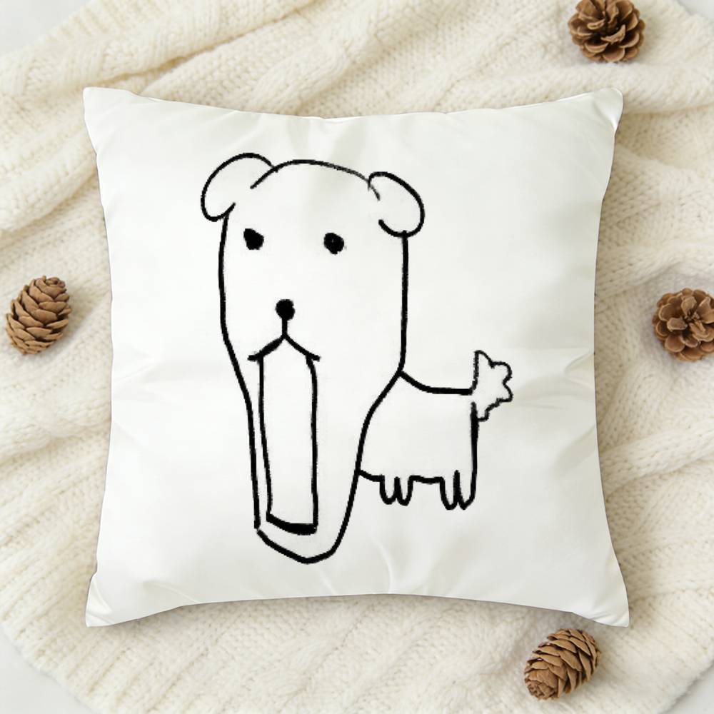 New Cute Ganadi Dog Double-Sided Printed Square Decorative Cushion Cover For Sofa Living Room Home Decor