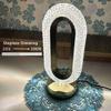New Elegant, Modern, and Luxurious Oval Crystal Table Lamp - Stylish Rechargeable Night Light for Bedroom and Living Room - Crea
