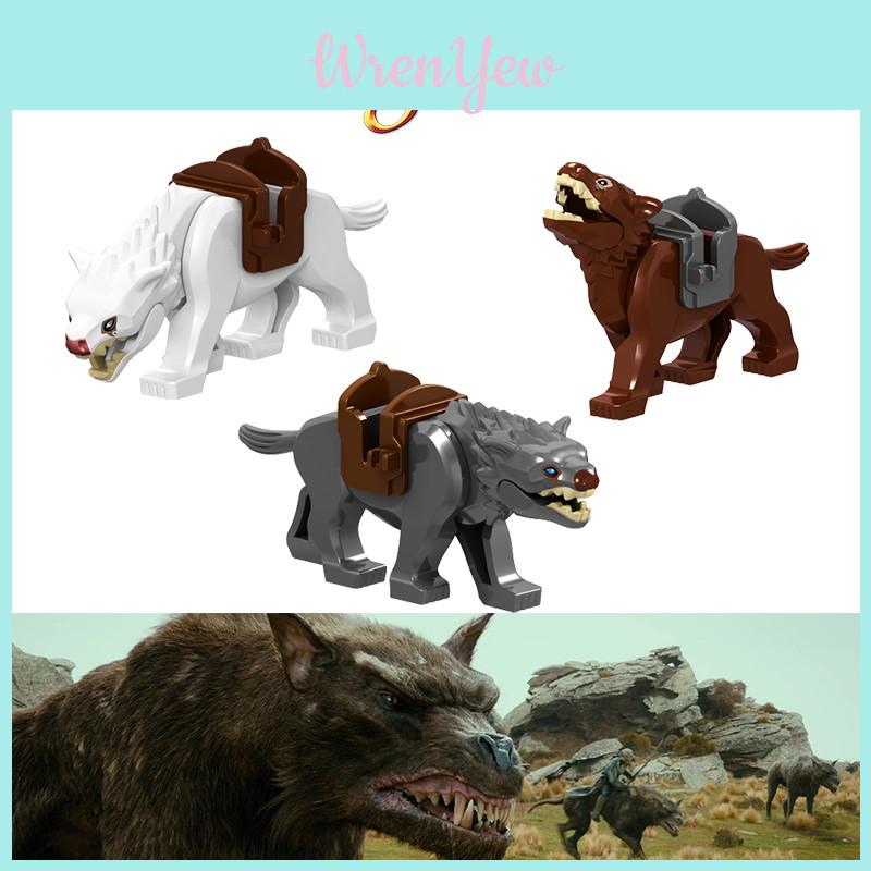 Bloques de Construcción Serie Animales Partículas Pequeñas Para Niños Tigre Oso Polar Perro Oso Elefante Ciervo Lobo Material Plástico ABS