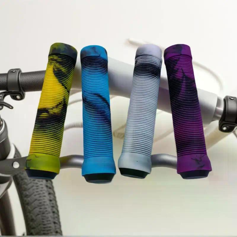 1Pair TPR Rubber Ergonomic Comfortable Mountain Bike Handlebar Grips Anti-Skid Shock-Absorbing Bicycle Handlebar Cover