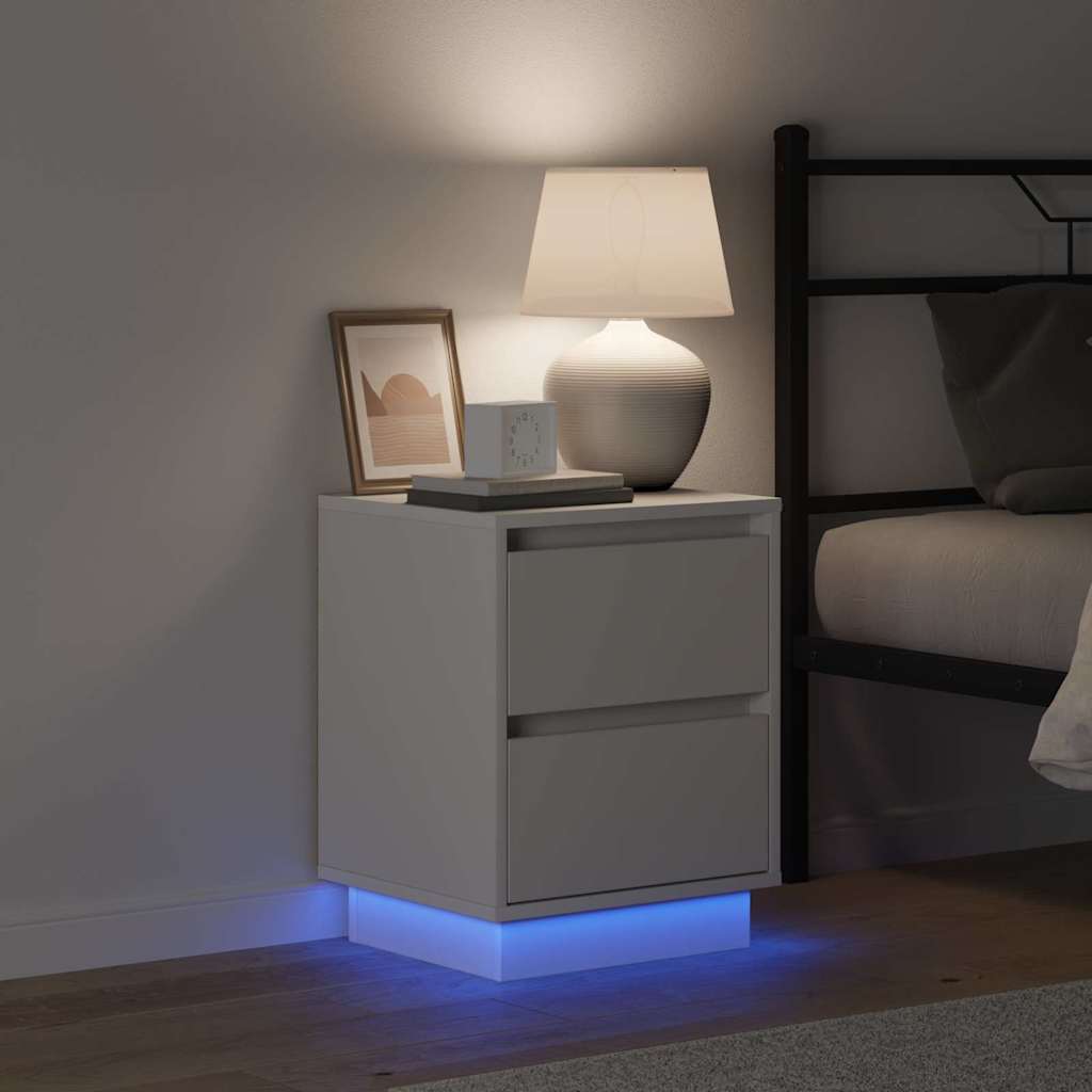 Nightstand Set of 2 White 39 x 34.5 x 50 cm Particleboard