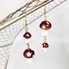 Bohemian Woodland Brown Glass Mushroom Dangle Earrings