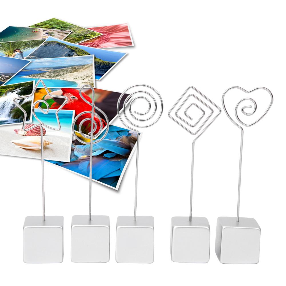5PCS Memo Card Clip Holder Picture Note Table Number Stand Office Stationery SuppliesWhite
